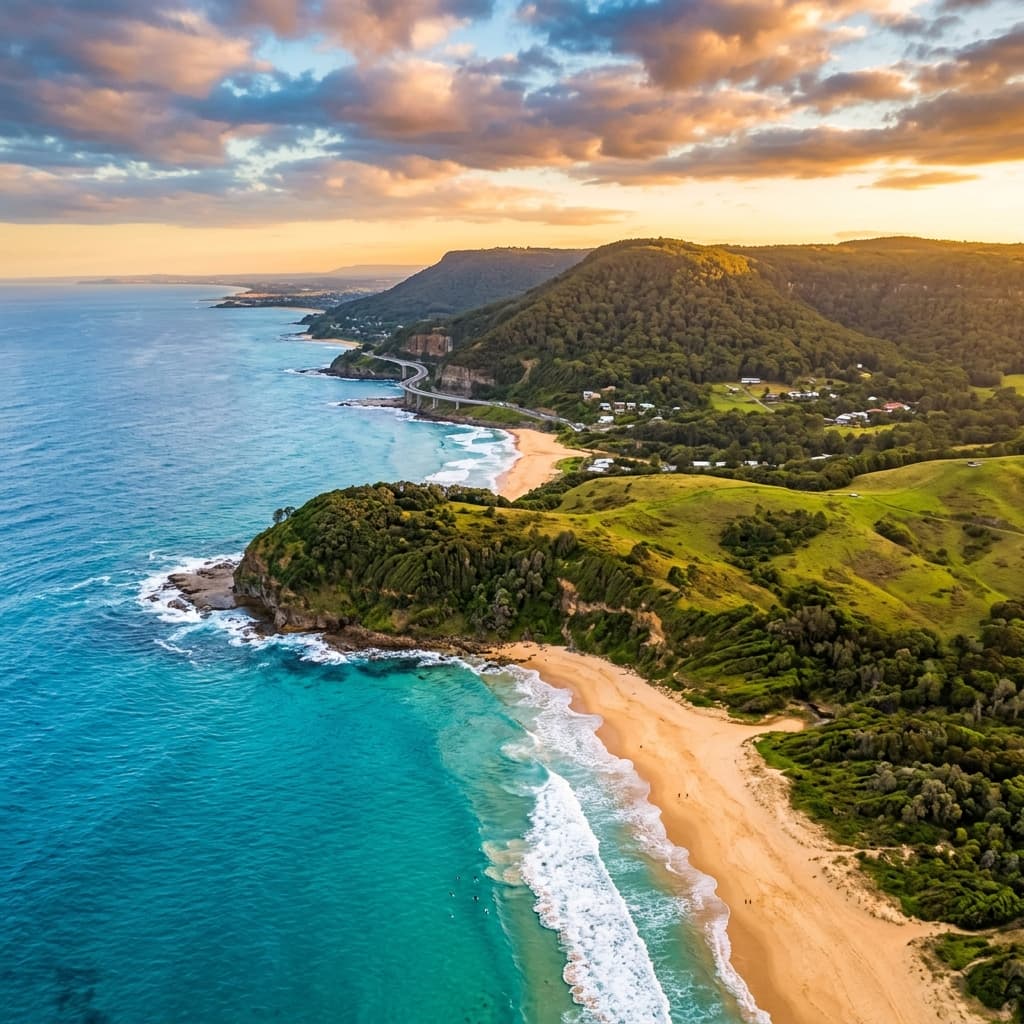 Illawarra coastline aerial view